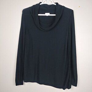 J.JILL tunic women's size XL black turtleneck long sleeve